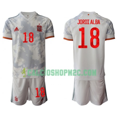 Spagna Jordi Alba 18 Bambino Maglia Trasferta Euro 2020 Manica Corta (+ Pantaloncini)